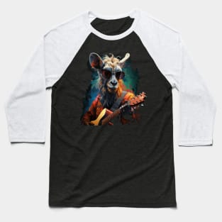 Goat Playing Guitar Baseball T-Shirt